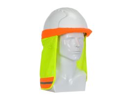 EZ-Cool Hard Hat Neck Shade, FR Treated, Refl Tape, Elastic, YEL