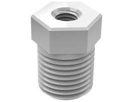 Threaded Adapter, PTFE, 1/4" NPT(M) x 1/4-28 UNF(F), 9/16" Hex; 1/EA