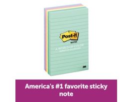 Post-it® Notes 660-5PK-AST, 4 in x 6 in (101 mm x 152 mm), Marsielle