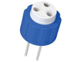 Solvent Bottle Cap, GL38/38-430 (glass), 3 UNF(F) ports w/o valves, blue; 1/ea