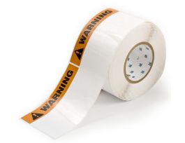 High Adhesion Polyester with Header Labels 4in H x 6in W BK, RD on WT PK of 2/RL