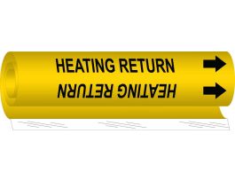 HEATING RETURN Pipe Marker, 26" H x 12" W, Fits Pipes 2.5" Dia. Thru 7.875" Dia.