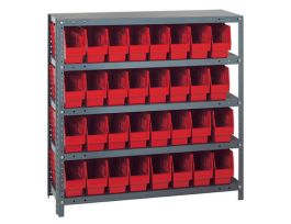 12IN X 36IN X 39IN 32 RED BINS 6IN