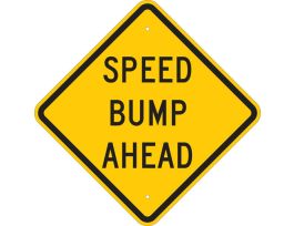 Speed Bump Ahead Sign, 18" H x 18" W x 0.035" D, Aluminum