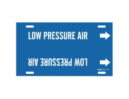 Snap-On Pipe Marker: LOW PRESSURE AIR, 10" H x 32" W, Fits Pipes 10" Dia. Thru 15" Dia.