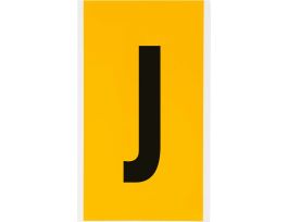 Outdoor Vinyl 6 in Black on Yellow Letters J Card
