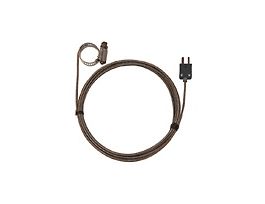 Type-J Hose Clamp Probe 0.50 -1.50 OD Mini-Connector, Grounded 10ft SS Braid Cable