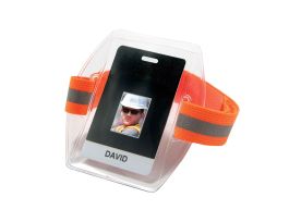 3386  Hi-Vis Orange Arm Band ID/Badge Holder