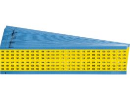 Consecutive Numbers Wire Markers Vinyl, 100 to 124 Black on Yellow 625 Total