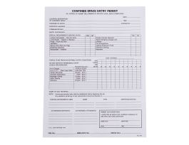 Confined Space Entry Permits, Number of Sheets 25