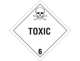 Toxic 6 Sign, 10.75" H x 10.75" W x 0.1" D, Fiberglass