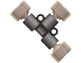 High-Pressure Tee Assembly, PEEK, 0.050" ID, 1/16" OD Tubing, 10-32 Coned; 1/EA
