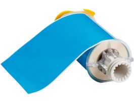 BBP85 Low Halide Polyester Labels 6 in W x 50 ft L Light Blue