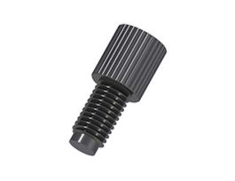 Port Plug, 1/4"-28 UNF(M), black acetal; 10/pk