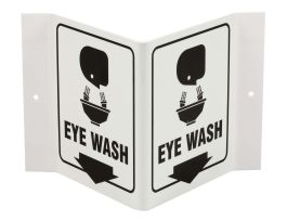 Eye Wash Sign, 6" H x 9" W x 4" D, Acrylic