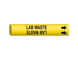 Lab Waste Pipe Marker, 0.875" H x 0.875" W, Fits Pipes 1.5" Dia. Thru 2.375" Dia.
