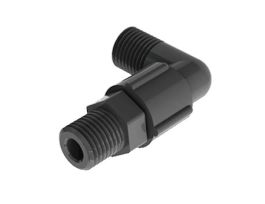 Filter Adapter, 90 elbow, 1/4" NPT(M) x 1/4" NPT(M), polypropylene; 1/ea