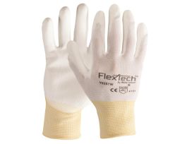 GLOVE FLEXTECH PU WHITE EDGE BRN PK12