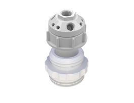 Solvent Waste Manifold, PP, 2" Fine, 1x1/2"NPT, 3x1/4"NPT, 6x1/4"-28UNF; 1/ea