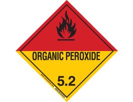 Organic Peroxide Sign, 10.75" H x 10.75" W x 0.1" D, Fiberglass