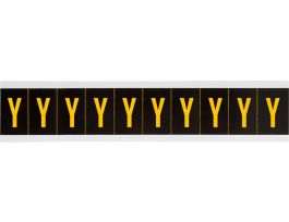 Outdoor Vinyl 2 in Yellow on Black Letters Y Card of 10 Labels