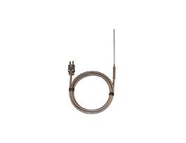 Type-J Hypo Tip Probe 4" L Mini-Connector, SS .063" Dia Grounded 4ft Armored Cable