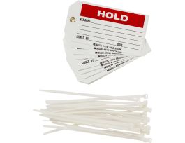Universal Inspection Tag HOLD Heavy Duty Polyester 3x5.75 Black, RD/WH 25PK