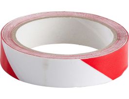 Marking Tape Roll - High Performance  Vinyl, Diagonal Stripes, Red on White, 3" x 18 yd