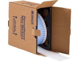 PermaSleeve Heat Shrink Wire and Cable Labels 1/8" Dia for 3" Core Printers - 1" White Single-Sided