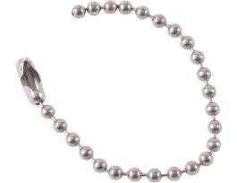 Beaded Chain, 4.5" L, Stainless Steel