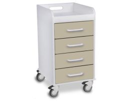 ALMOND POLY COMP 4DRWR CART