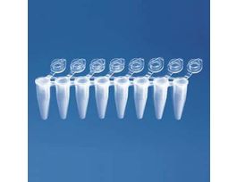 qPCR 8-Strip Tubes with Flat Caps, 0.2 mL, Clear; 250/PK