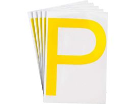 ToughStripe® Floor Marking Polyester 8 in Label Letter P Yellow 20/PK