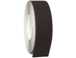Anti-Skid Tape Roll - Grit-Coated Polyester, Solid Color, Black, 2" x 60'