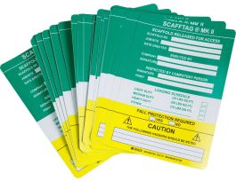 SCAFFTAG Inserts, SCAFFOLD RELEASED FOR ACCESS, Black/Yellow on White, 7.625" H x 5.75" W
