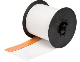 All Weather Permanent Adhesive Vinyl Label Tape with Orange Header Stripe for MiniMark Printer - 3" x 100 ft L