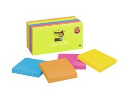 Post-it® Super Sticky Notes 654-1260-SSAU, 3 in x 3 in (76 mm x 76 mm) Energy Boost