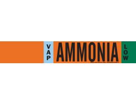 VAP AMMONIA LOW Pipe Marker, 2.25" H x 14" W, Fits Pipes 2.5" Dia. Thru 7.875" Dia.