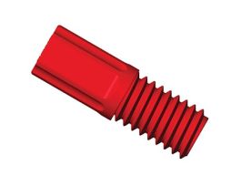 Compact Tubing End Fitting, inverted cone, 1/8"OD, 1/4"-28 UNFM, red PP; 10/pk