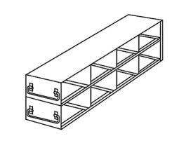 Upright Drawer Freezer Rack for 0.2 mL Tube 96-Well PCR Boxes, 4 x 2 x 2 Array