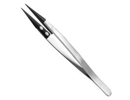 Stainless Steel Tweezers w/ Sharp, Pointed, Plastic Tips