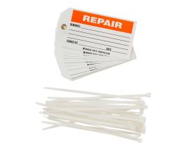 Repair Tag REPAIR Heavy Duty Polyester 3 x 5.75 Black, Orange on White 25/PK