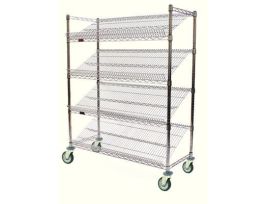 MERCH CART ZINC 18X60IN 4SHELF