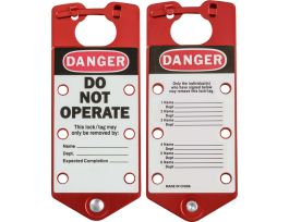Labeled Group Lockout Hasps, Red, Pack /5