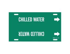 Chilled Water Pipe Marker, 8" H x 16" W, Fits Pipes 6" Dia. Thru 7.875" Dia.