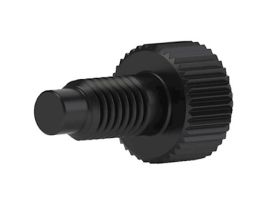 Port Plug, Short Head/Standard Knurl, Black Acetal, 10-32 Flat-Bottom; 1/EA