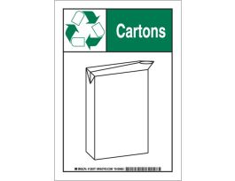 Cartons Sign, 14" H x 10" W x 0.035" D, Aluminum