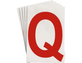 ToughStripe® Floor Marking Polyester 8 in Label Letter Q Red 20/PK
