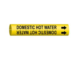 Domestic Hot Water Pipe Marker, 0.8125" H x 0.8125" W, Fits Pipes 0.75" Dia. Thru 1.375" Dia.
