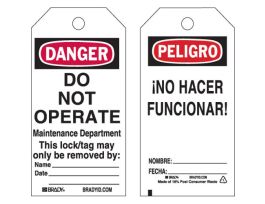 Lockout Tags Polyester 5.75 in H x 3 in W 25PK